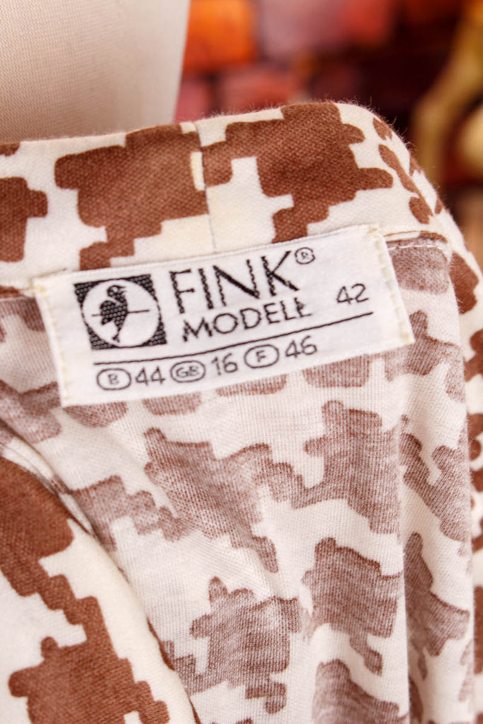 Jerseykleid braun Vichy 80er braun Frau M 40-42 real-rockabilly Rockabilly Sekretärin Special vintageberlin.de