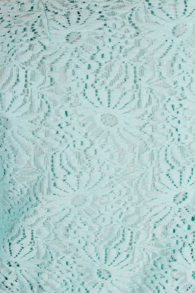 Stretchkleid pastell türkis Spitze 60er 70er Boho Disco Frau M 40-42 real-disco real-rockabilly Rockabilly Schlager Special türkis vintageberlin.de