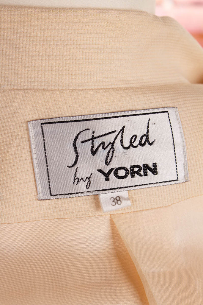 Vintage Seide Kleid beige 90er beige Boho Frau real-rockabilly Rockabilly S 36-38 Sekretärin Special vintageberlin.de