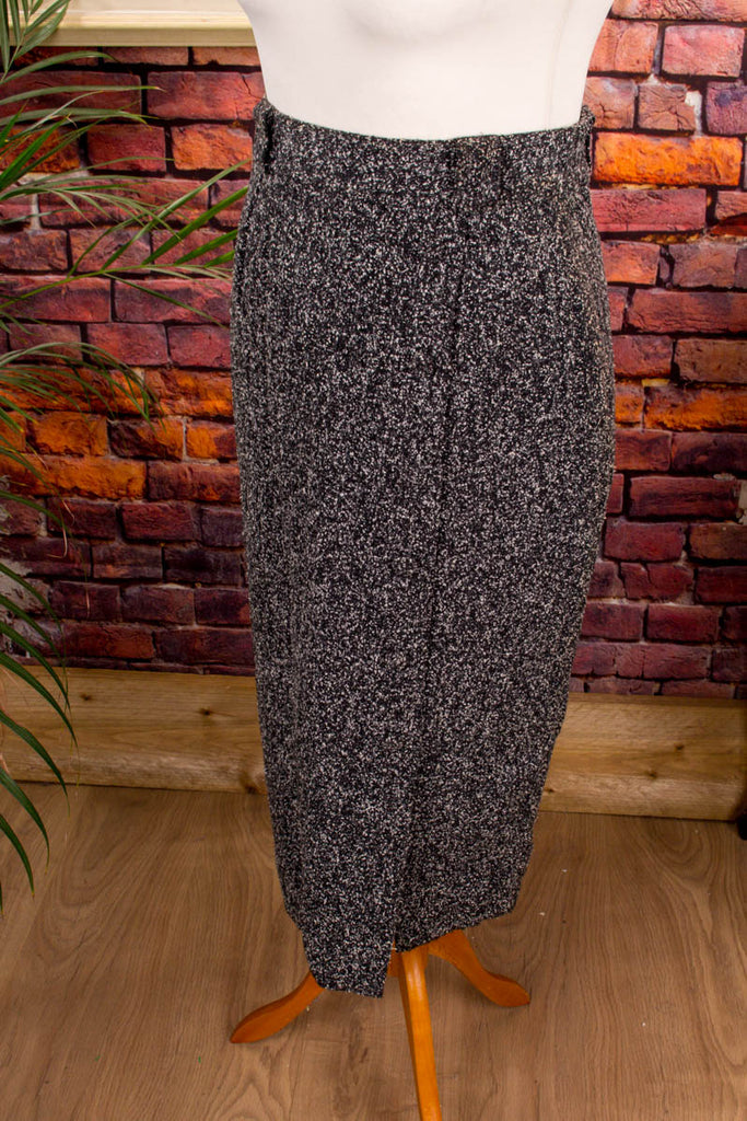 schmaler Rock grau meliert 90er Frau grau M 40-42 Rockabilly S 36-38 Sekretärin Special vintageberlin.de