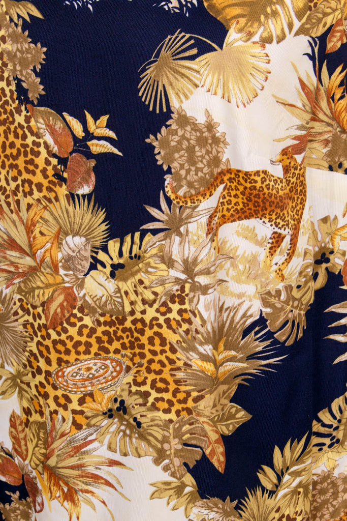 Viskose Top Animal Print 90er Boho bunt Disco Frau L 44-46 Sekretärin vintageberlin.de