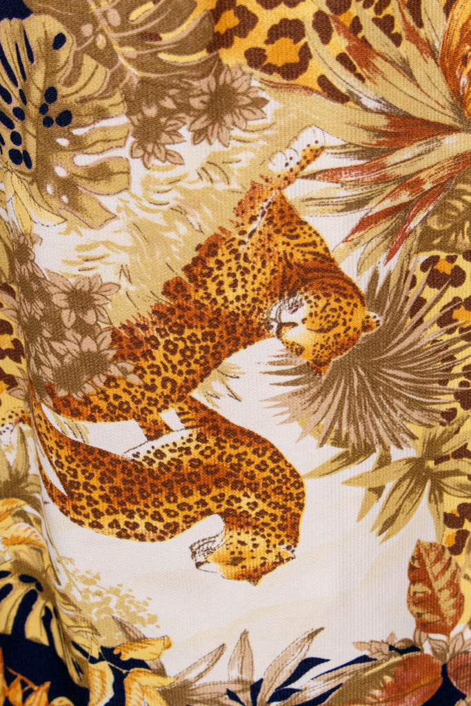 Viskose Top Animal Print 90er Boho bunt Disco Frau L 44-46 Sekretärin vintageberlin.de