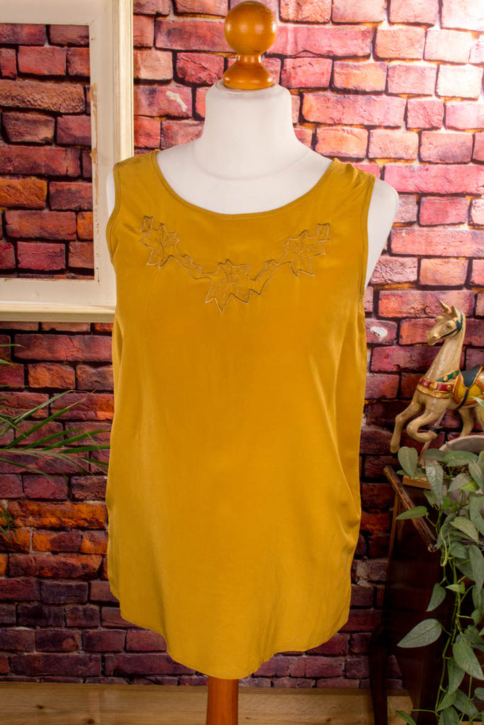 Boho Seidentop gold 90er Boho Frau gold M 40-42 S 36-38 Special vintageberlin.de
