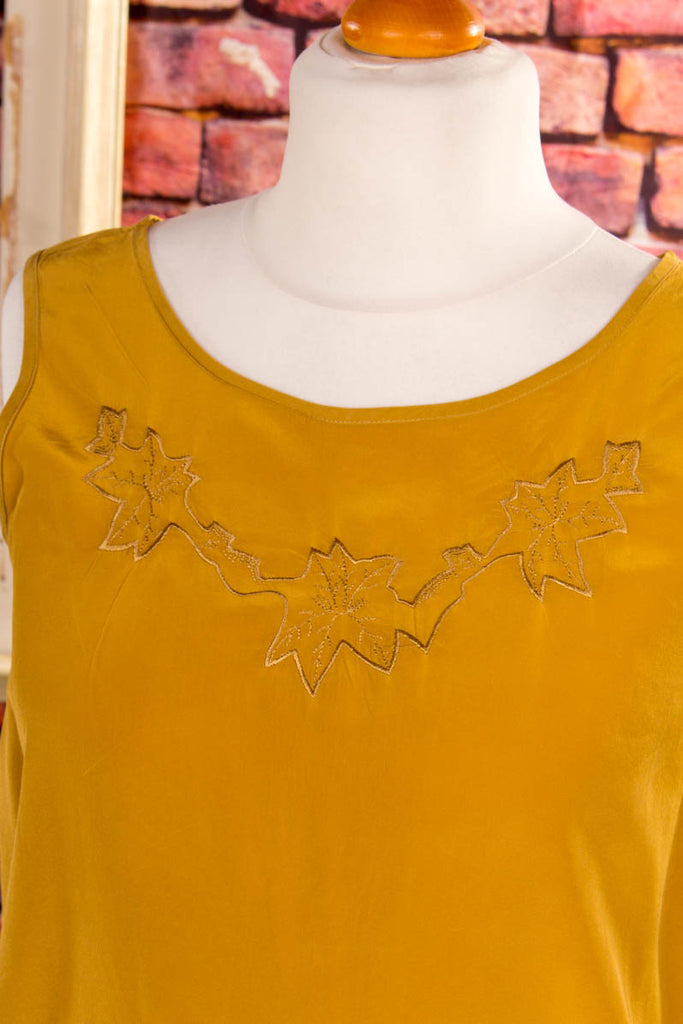 Boho Seidentop gold 90er Boho Frau gold M 40-42 S 36-38 Special vintageberlin.de
