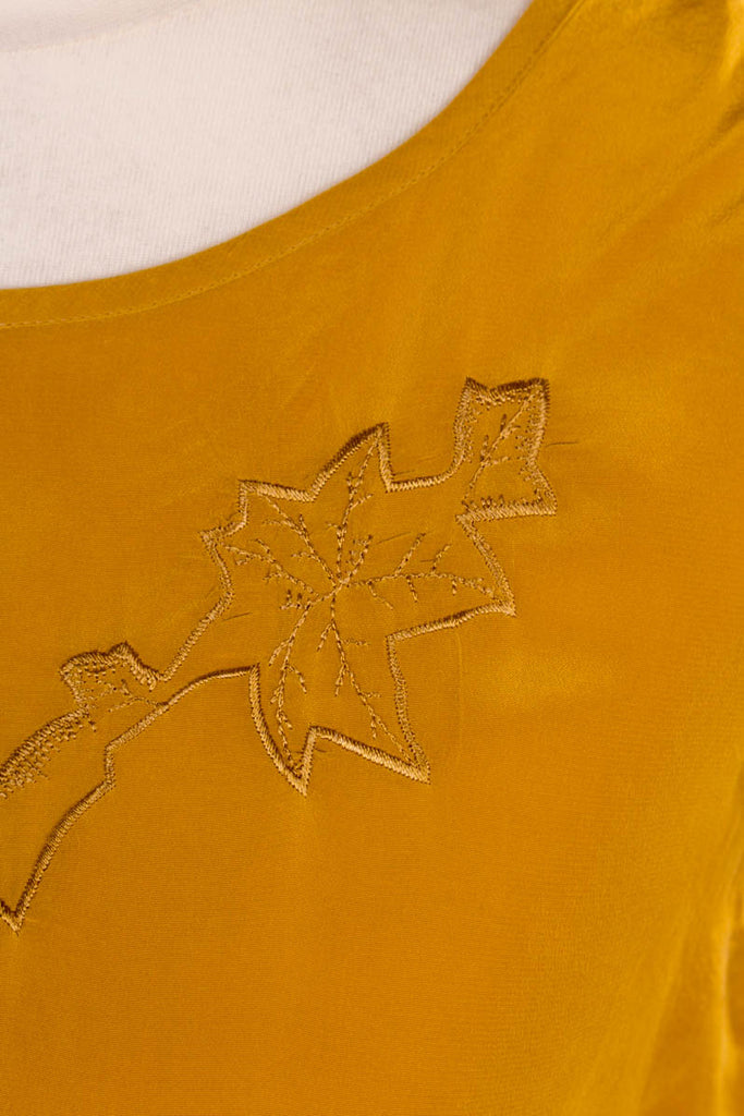 Boho Seidentop gold 90er Boho Frau gold M 40-42 S 36-38 Special vintageberlin.de