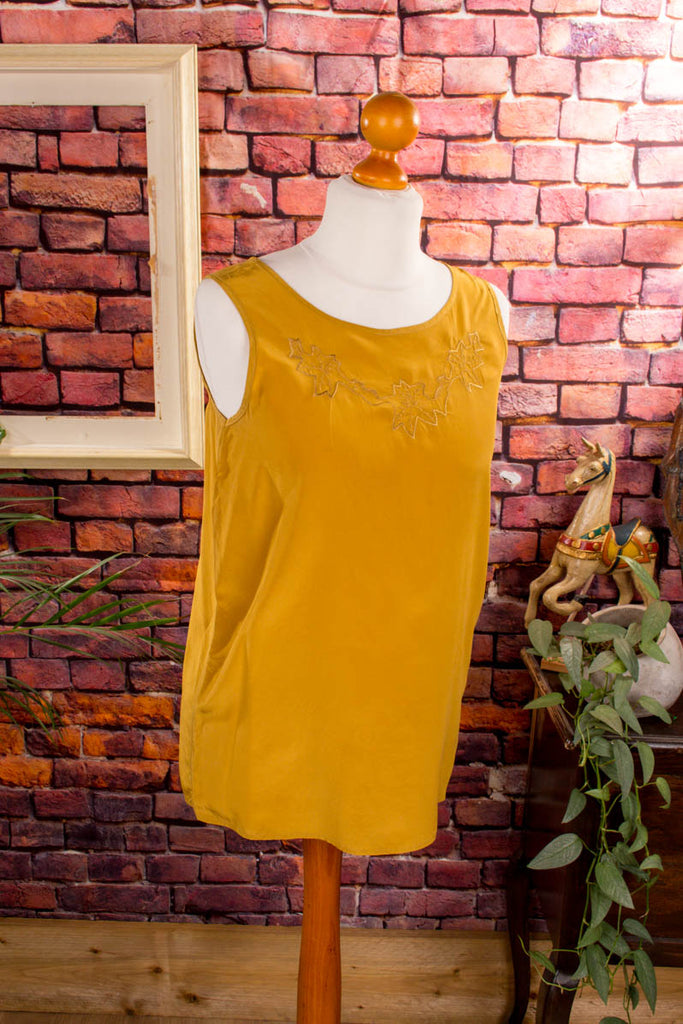 Boho Seidentop gold 90er Boho Frau gold M 40-42 S 36-38 Special vintageberlin.de