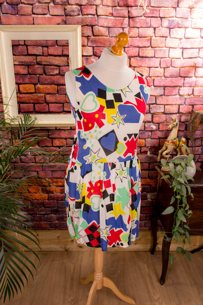 80s Disco Minikleid bunt 20er 80er bunt Charleston Disco Flapper&Charleston Frau M 40-42 real-80er Rockabilly Special vintageberlin.de