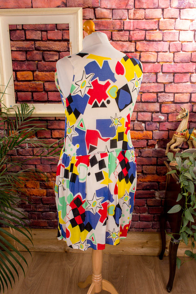 80s Disco Minikleid bunt 20er 80er bunt Charleston Disco Flapper&Charleston Frau M 40-42 real-80er Rockabilly Special vintageberlin.de