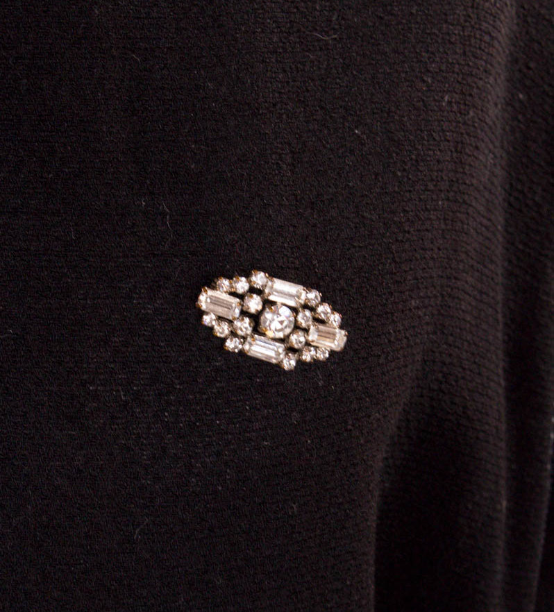 Vintage Abendkleid schwarz + Strass