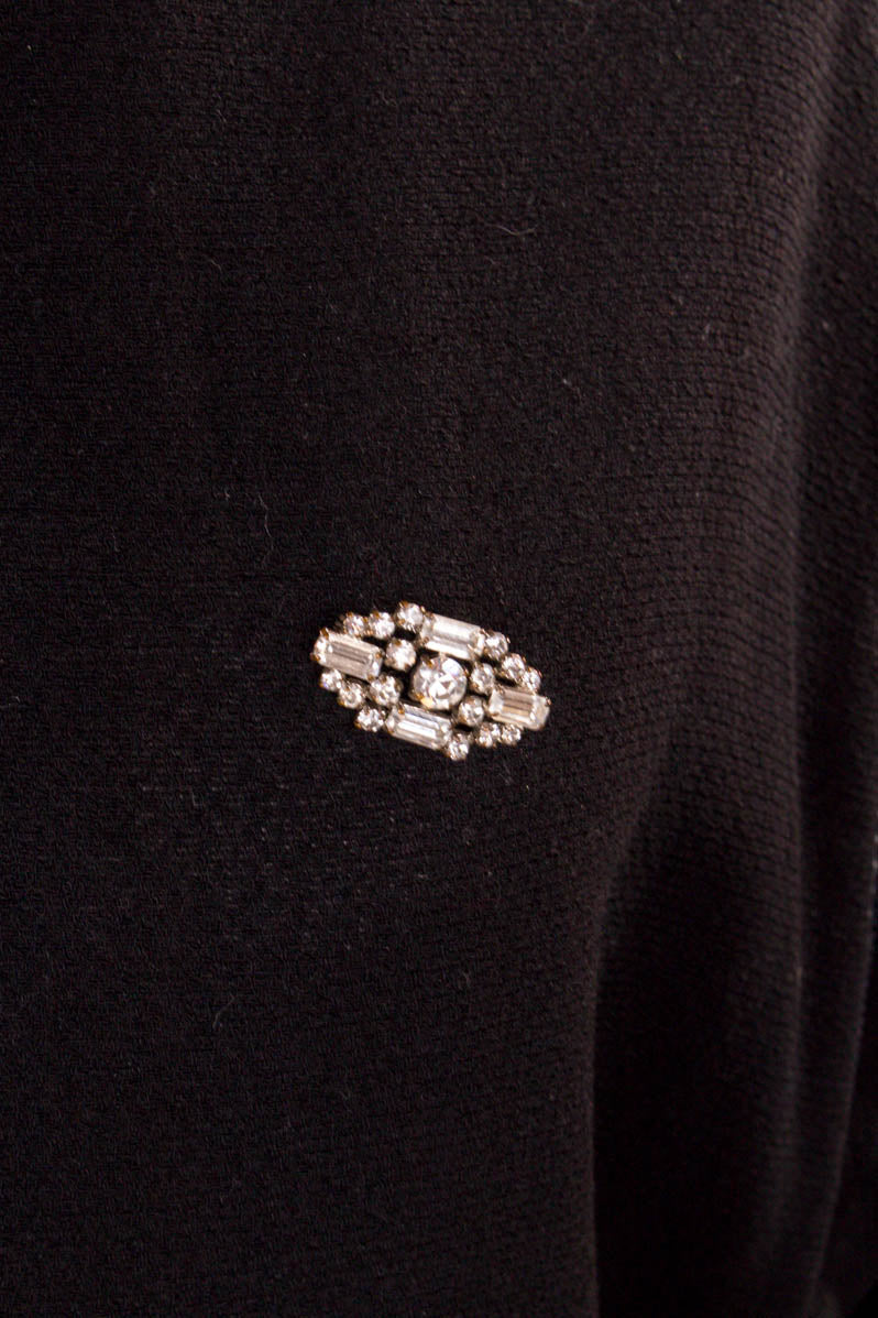 Vintage Abendkleid schwarz + Strass