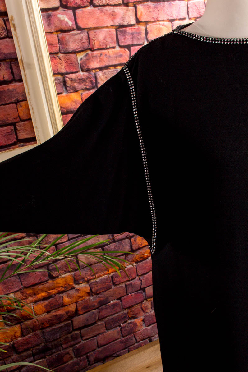 Vintage Abendkleid schwarz + Strass