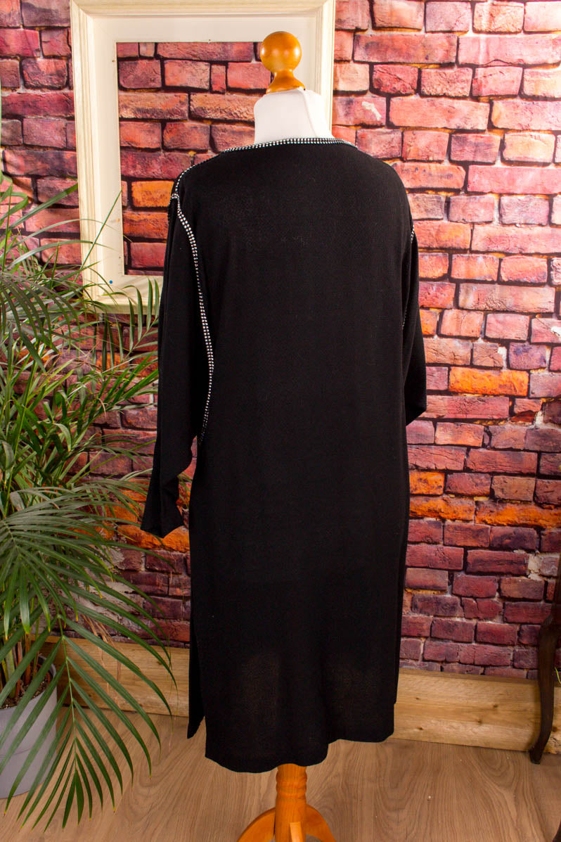 Vintage Abendkleid schwarz + Strass