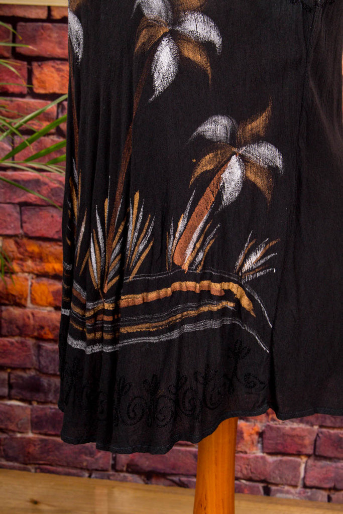 Vintage Boho Umstandstop 80er Boho Frau Hippie M 40-42 S 36-38 schwarz Special vintageberlin.de