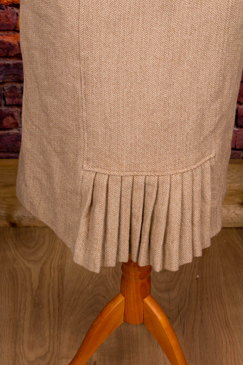 Winter Wollrock beige Fischgrät