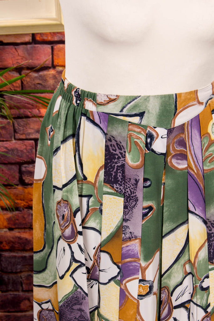 90s Viskose Rock bunt Muster 90er bunt Frau S 36-38 Special vintageberlin.de