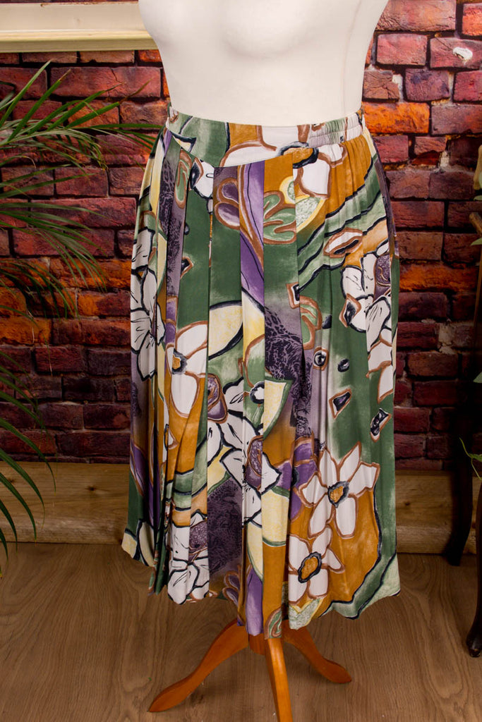 90s Viskose Rock bunt Muster 90er bunt Frau S 36-38 Special vintageberlin.de