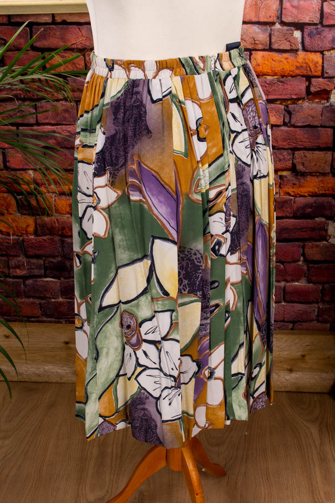 90s Viskose Rock bunt Muster 90er bunt Frau S 36-38 Special vintageberlin.de