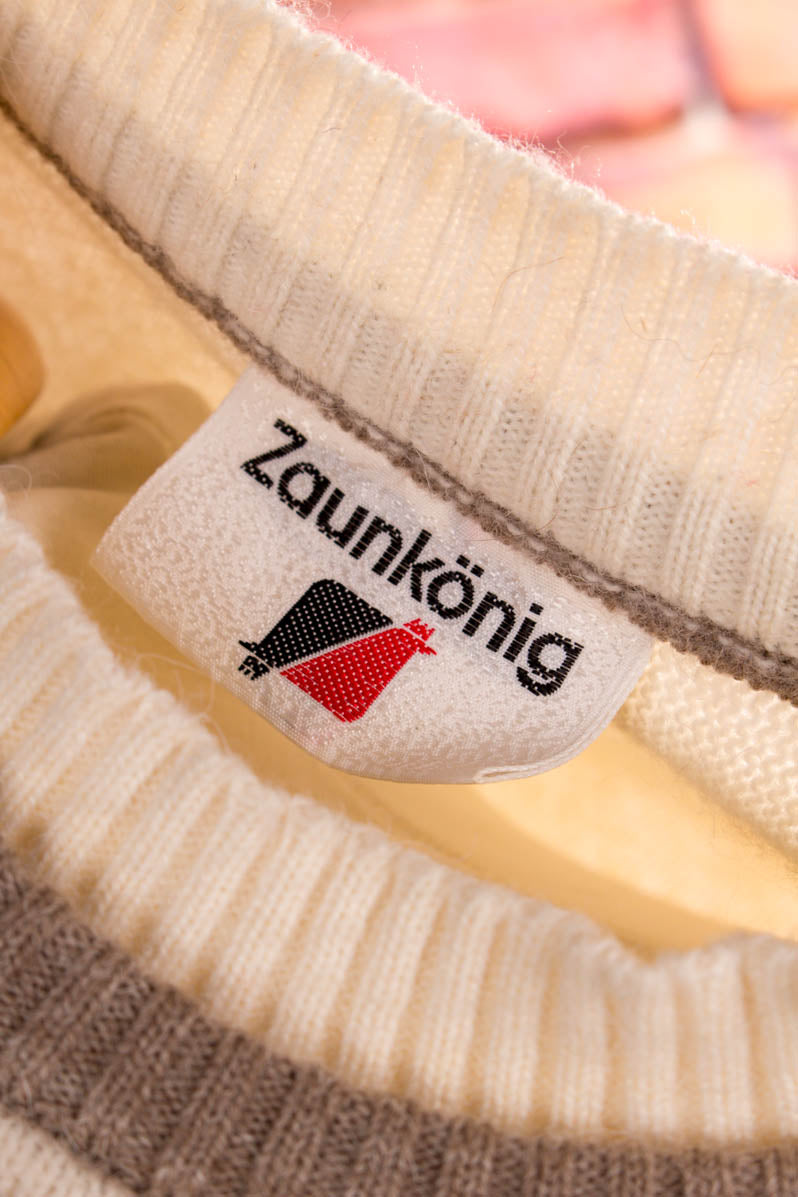 80s Fledermaus Pulli weiß beige