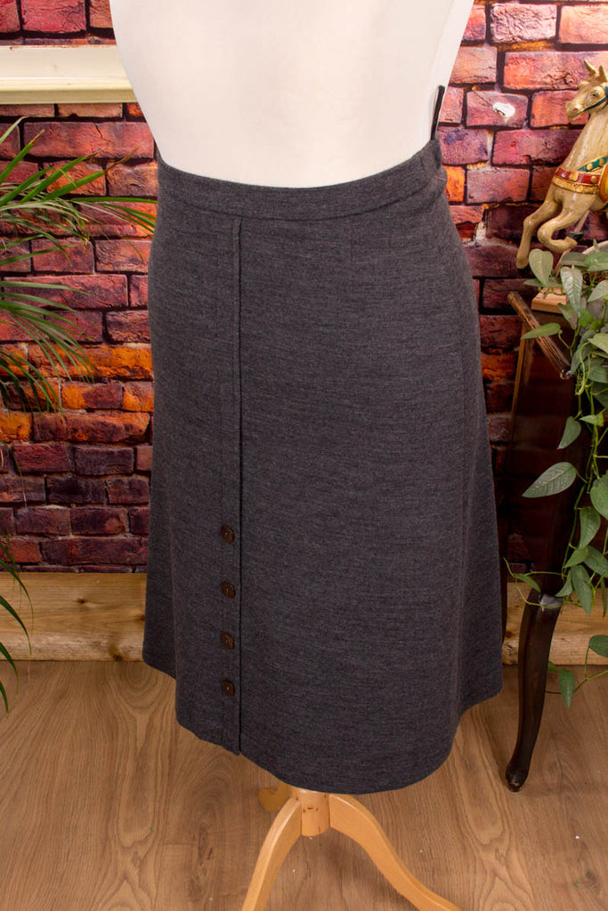 Vintage Wolle Strickrock grau 70er Frau grau L 44-46 Rockabilly Sekretärin Special vintageberlin.de