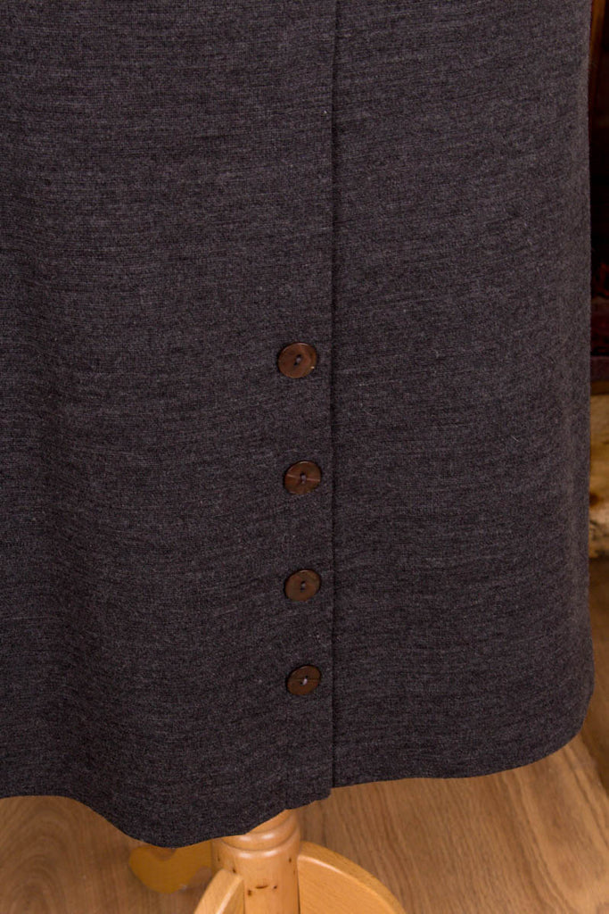 Vintage Wolle Strickrock grau 70er Frau grau L 44-46 Rockabilly Sekretärin Special vintageberlin.de