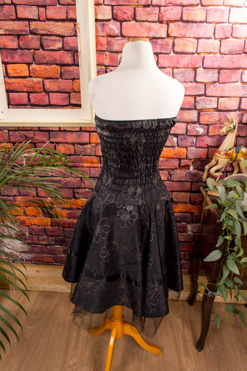 Partykleid schwarz Glitzer Gothic