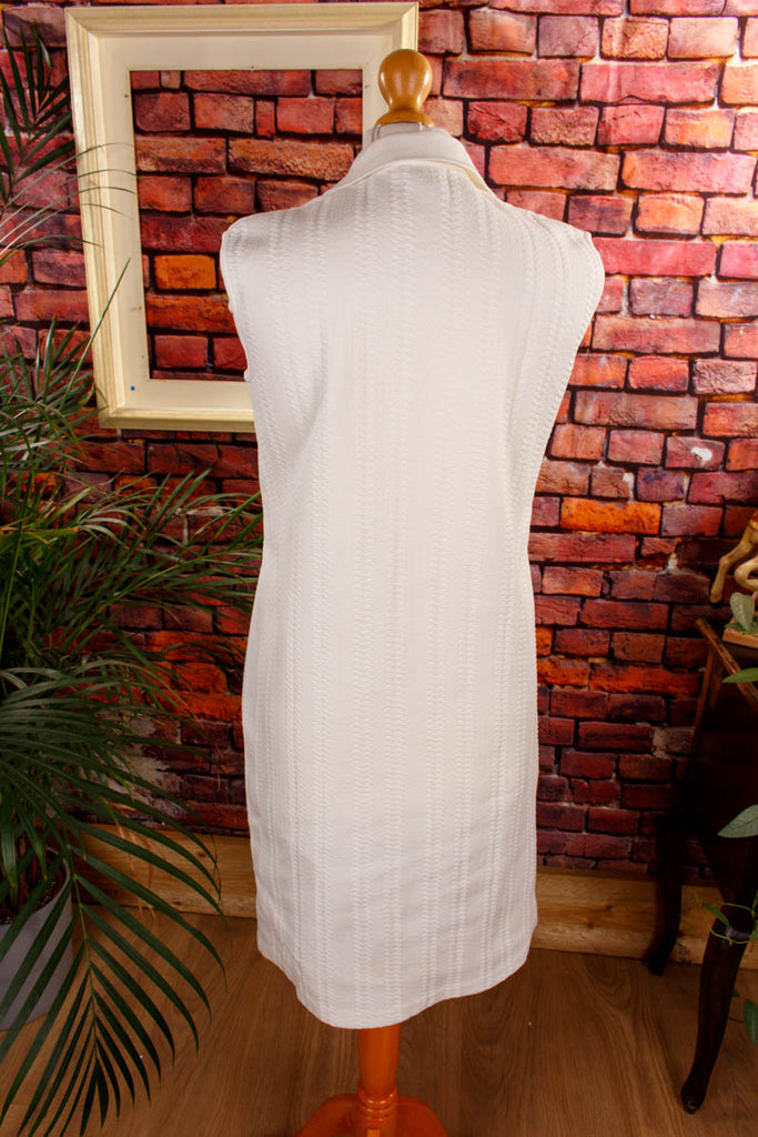 60s Schlager Shiftkleid weiß 60er 70er Disco Frau M 40-42 real-disco S 36-38 Schlager weiß vintageberlin.de