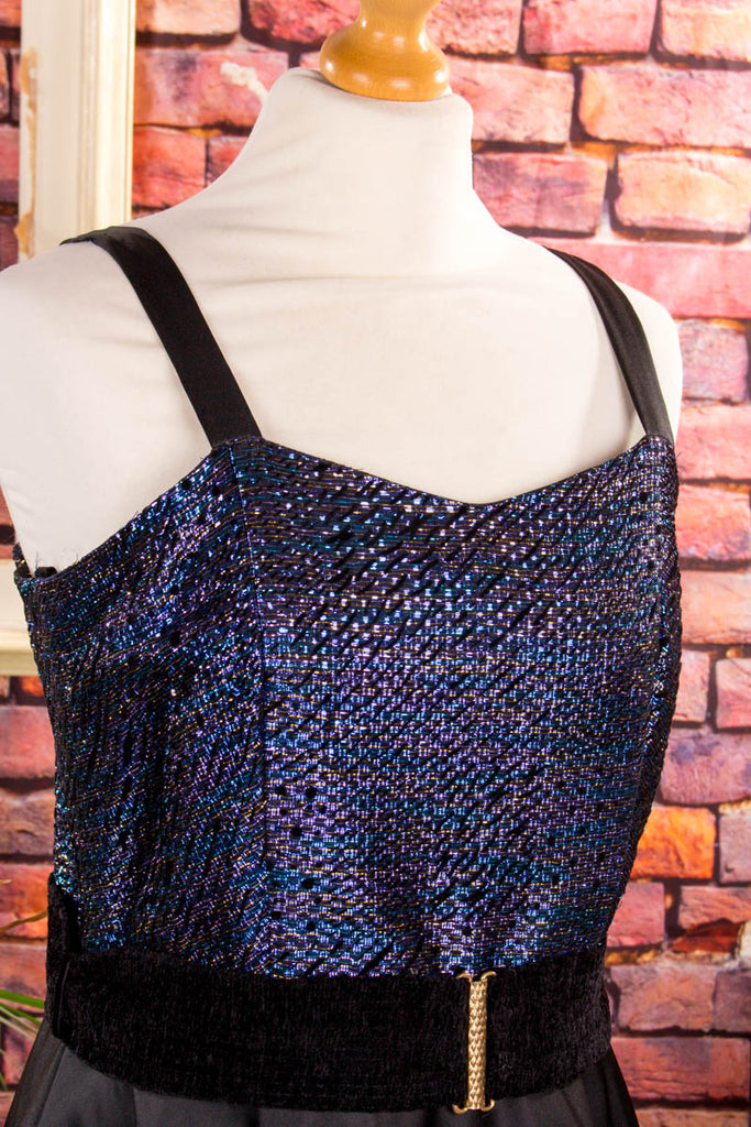 80er Partykleid schwarz blau Glitzer 80er blau Disco Frau Gothic M 40-42 real-80er schwarz Special vintageberlin.de