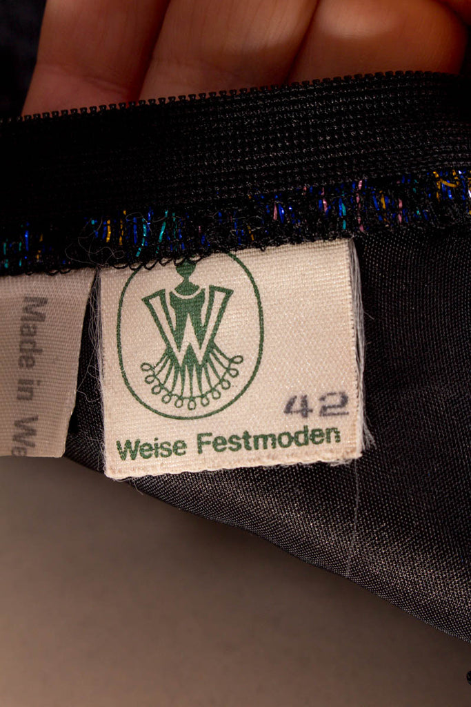 80er Partykleid schwarz blau Glitzer 80er blau Disco Frau Gothic M 40-42 real-80er schwarz Special vintageberlin.de