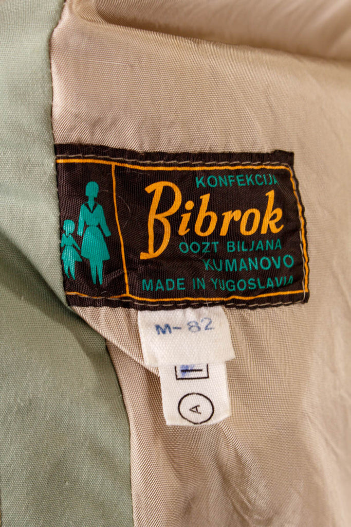 70s Trenchcoat Mantel zart grün Nieten 70er Boho DDR Frau grün M 40-42 Rockabilly S 36-38 Special vintageberlin.de