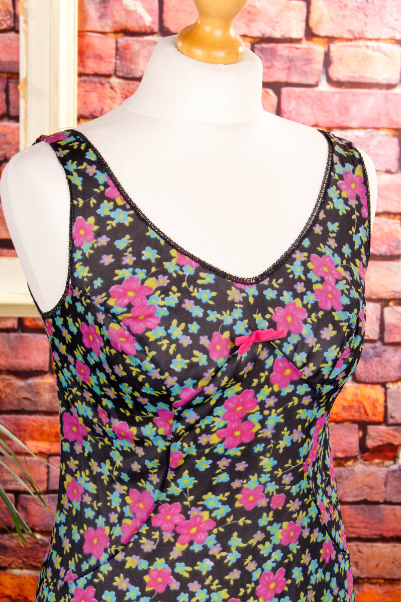 70s Perlon Unterkleid bunt