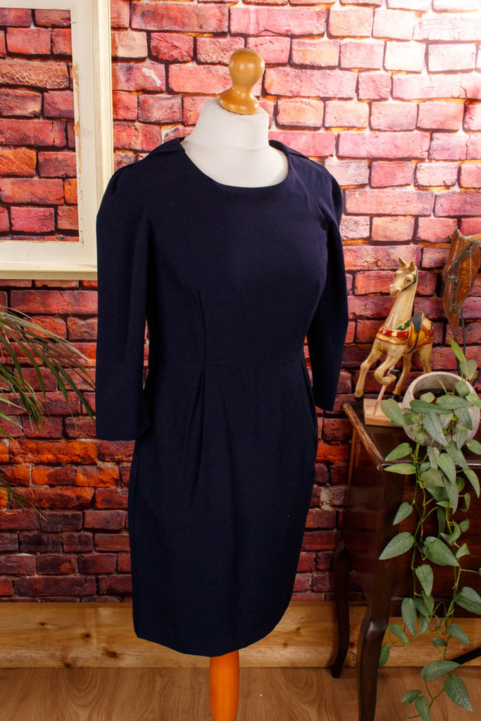 CALVIN KLEIN Etuikleid marine blau Designer Frau S 36-38 Special vintageberlin.de