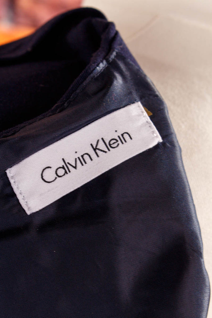 CALVIN KLEIN Etuikleid marine blau Designer Frau S 36-38 Special vintageberlin.de
