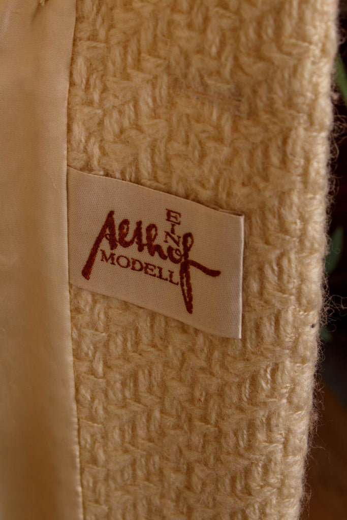 Vintage Wintermantel creme + Fell 60er 70er beige Boho Disco Frau M 40-42 real-boho real-rockabilly Rockabilly S 36-38 Sekretärin Special weiß vintageberlin.de