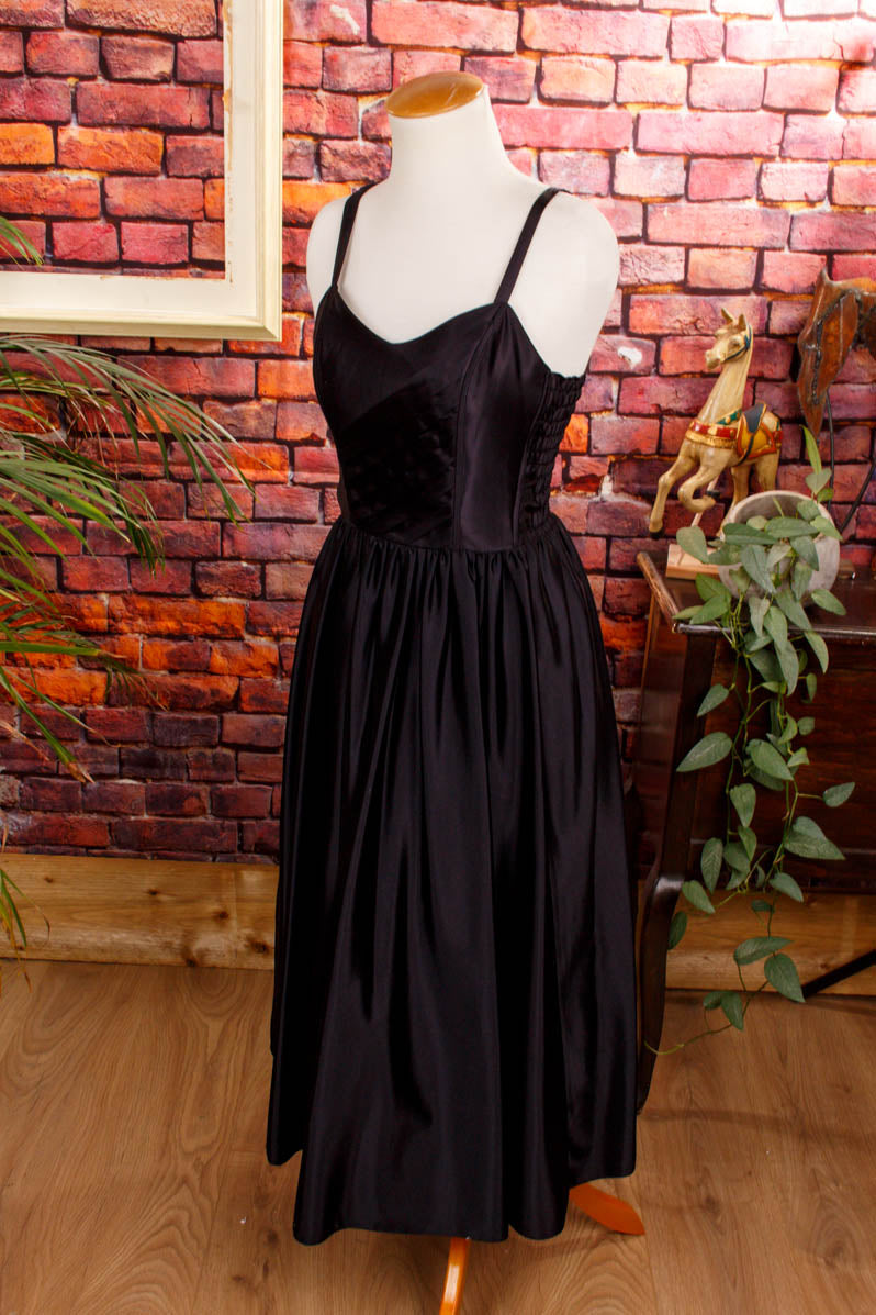 Gothic Tanzkleid schwarz Satin