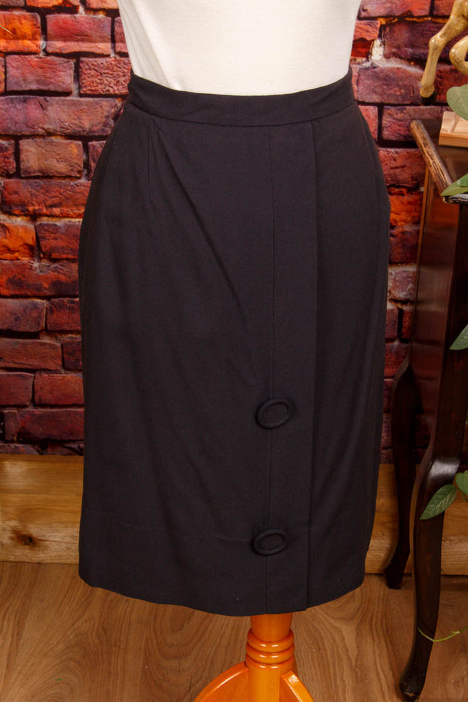 Vintage Bleistiftrock anthrazit 50er 60er Frau grau real-rockabilly Rockabilly Sekretärin Special XS 32-34 vintageberlin.de