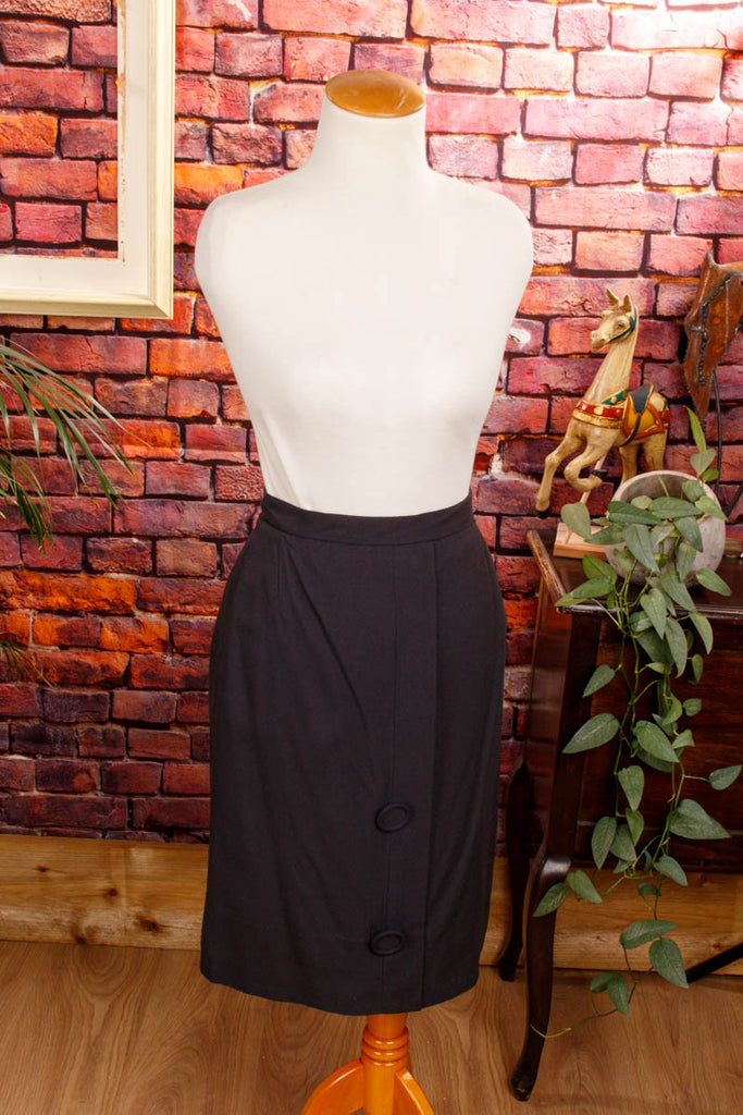 Vintage Bleistiftrock anthrazit 50er 60er Frau grau real-rockabilly Rockabilly Sekretärin Special XS 32-34 vintageberlin.de