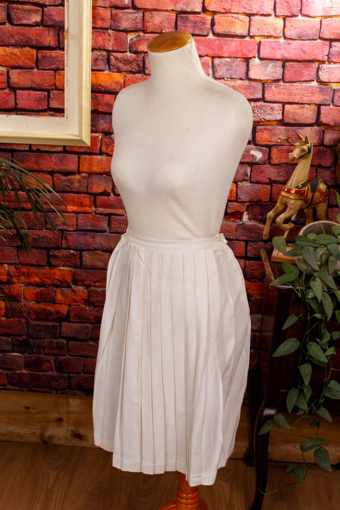 60s Mini Faltenrock weiß 50er 60er 70er Disco Frau real-disco real-rockabilly Rockabilly Sekretärin Special weiß XS 32-34 vintageberlin.de