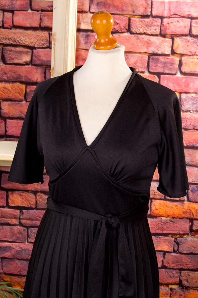 70s Maxikleid schwarz Gothic 70er Abendmode Boho Frau Gothic real-boho S 36-38 Schlager schwarz Special vintageberlin.de