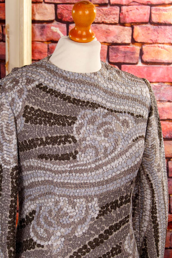 60s Disco Minikleid silber Glitzer 60er 70er Abendmode Boho Disco Frau real-disco real-rockabilly Rockabilly S 36-38 Schlager silber Special vintageberlin.de
