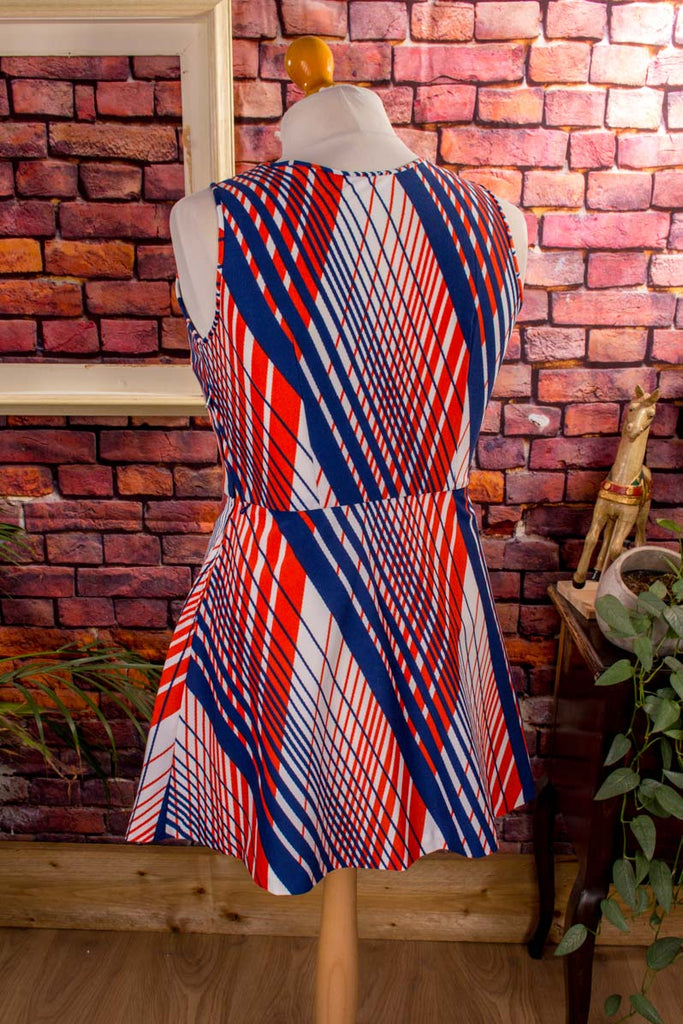 DDR Minikleid bunt streifen 70er bunt DDR Disco Frau M 40-42 real-disco Rockabilly Schlager Special vintageberlin.de