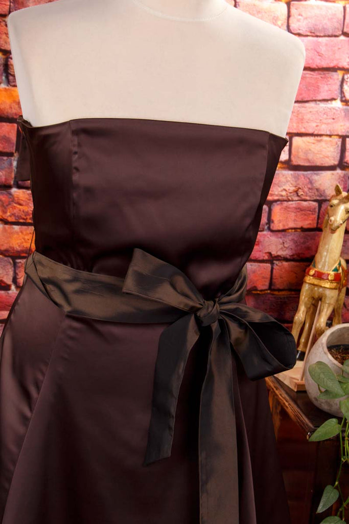 Satin Abendkleid schokobraun