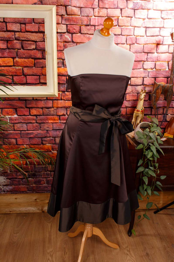 Satin Abendkleid schokobraun