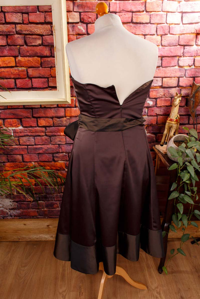Satin Abendkleid schokobraun