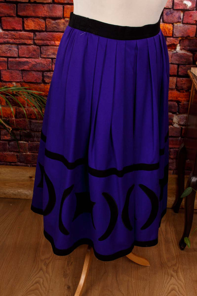 lila Wollrock Mond+Sterne 80er 90er blau Boho Frau Gothic lila M 40-42 real-boho Special vintageberlin.de