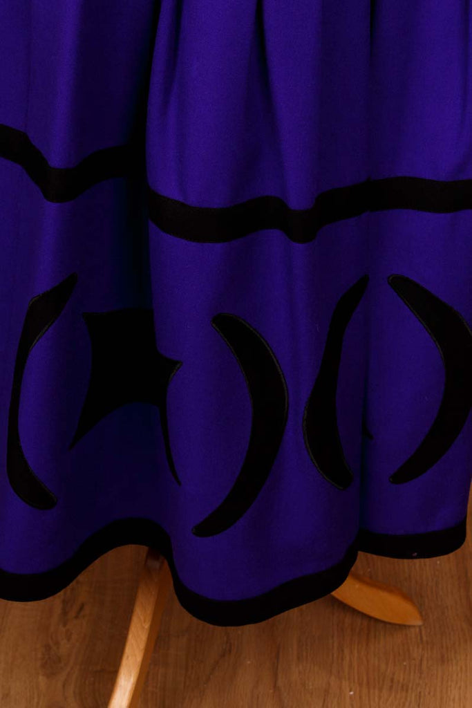 lila Wollrock Mond+Sterne 80er 90er blau Boho Frau Gothic lila M 40-42 real-boho Special vintageberlin.de