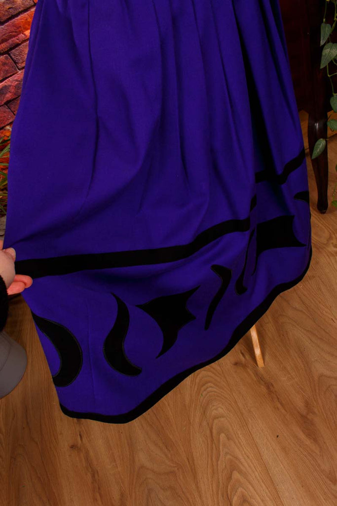 lila Wollrock Mond+Sterne 80er 90er blau Boho Frau Gothic lila M 40-42 real-boho Special vintageberlin.de