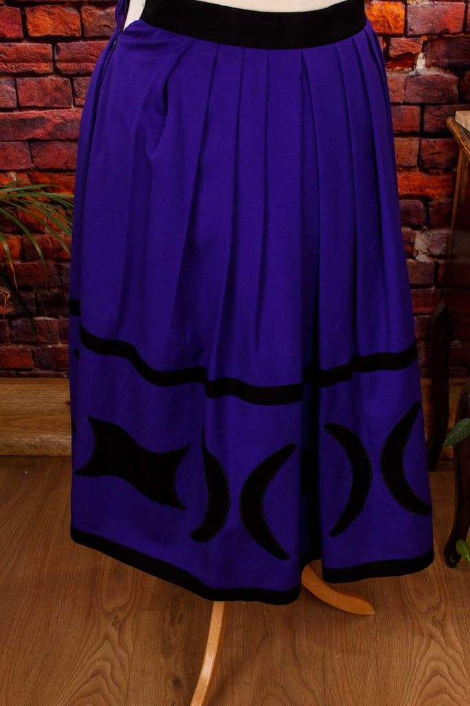 lila Wollrock Mond+Sterne 80er 90er blau Boho Frau Gothic lila M 40-42 real-boho Special vintageberlin.de