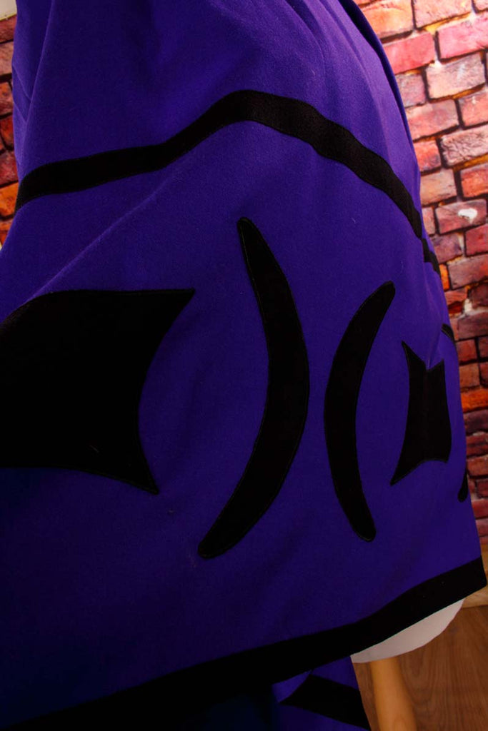 lila Wollrock Mond+Sterne 80er 90er blau Boho Frau Gothic lila M 40-42 real-boho Special vintageberlin.de