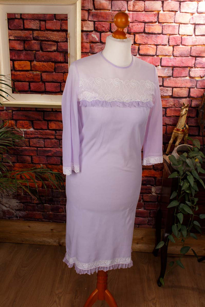 70s Perlon Nachthemd lila