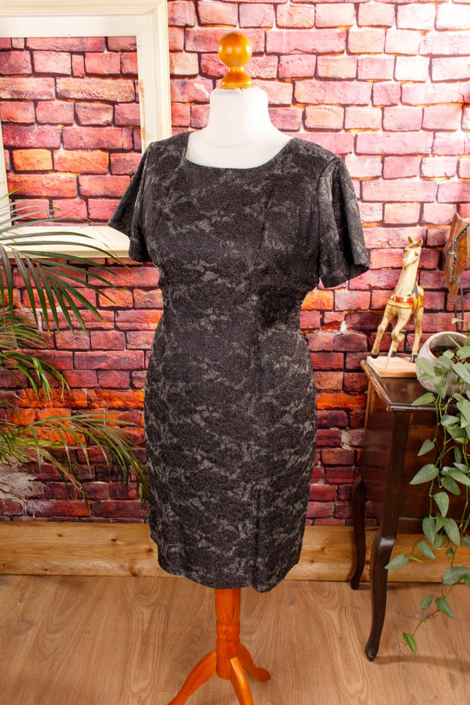 60s Etuikleid silber glitzer